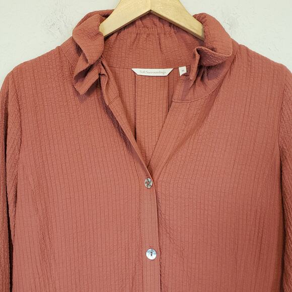 Soft Surroundings Plein Air Button Down Lagenlook Collared Tunic Top Women XS - Picture 3 of 11